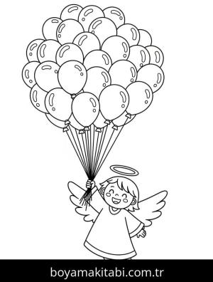 Noel Meleği boyama sayfası – keyifli zaman, renkli çizimler