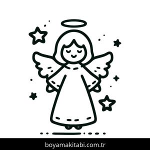 Noel Meleği boyama sayfası – eğitici aktivite, yaratıcılık