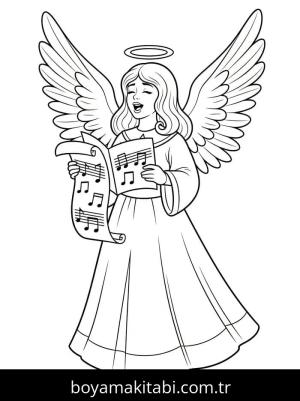 Noel Meleği boyama sayfası – boyama etkinliği, çocuk aktivitesi