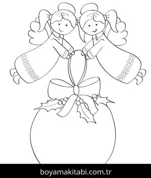 Noel Meleği boyama sayfası – okul öncesi, evde etkinlik