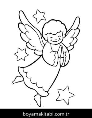 Noel Meleği boyama sayfası – eğlenceli etkinlik, el becerilerini geliştirir