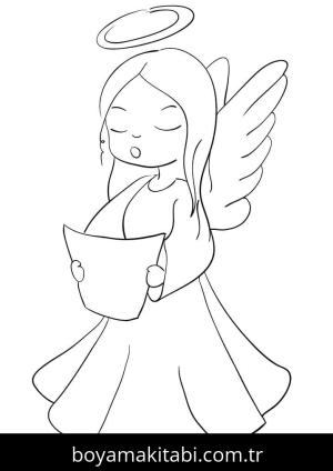 Noel Meleği boyama sayfası – sanatsal çalışma, çocuklar için