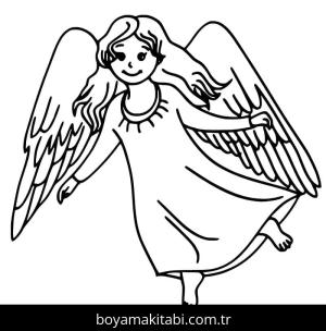 Noel Meleği boyama sayfası – çocuk aktivitesi, PDF indir