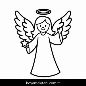Noel Meleği boyama sayfası – eğitici aktivite, yaratıcılık