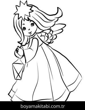 Noel Meleği boyama sayfası – renkli çizimler, okul öncesi