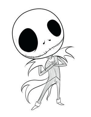 Noel öncesi kabus boyama sayfası,  coloring page, Sevgili Jack Skellington, 