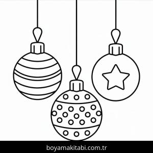 Noel Topları boyama sayfası – okul öncesi, evde etkinlik