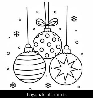 Noel Topları boyama sayfası – boyama çalışması, yaratıcılığı geliştirir