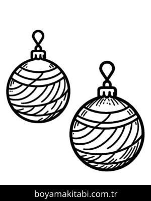 Noel Topları boyama sayfası – renkli çizimler, okul öncesi