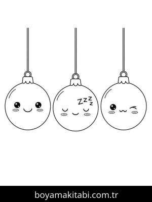 Noel Topları boyama sayfası – yaratıcılığı geliştirir, keyifli zaman