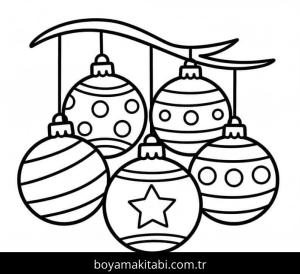 Noel Topları boyama sayfası – boyama etkinliği, çocuk aktivitesi