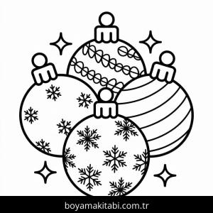 Noel Topları boyama sayfası – el becerilerini geliştirir, boyama çalışması