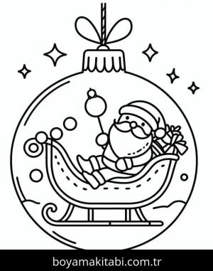 Noel Topları boyama sayfası – kolay boyama, eğitici aktivite