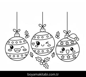 Noel Topları boyama sayfası – evde etkinlik, ücretsiz yazdır