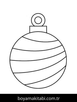 Noel Topları boyama sayfası – basit çizim, kolay boyama