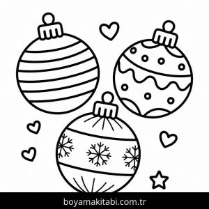 Noel Topları boyama sayfası – boyama etkinliği, çocuk aktivitesi