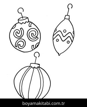 Noel ve Yılbaşı boyama sayfası – çizgi film temalı, basit çizim