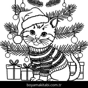 Noel ve Yılbaşı boyama sayfası – çocuk aktivitesi, PDF indir