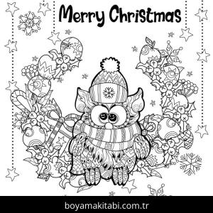 Noel ve Yılbaşı boyama sayfası – PDF indir, sevimli karakter