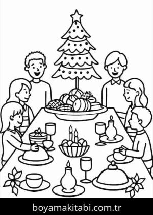 Noel ve Yılbaşı boyama sayfası – yaratıcılık, eğlenceli etkinlik