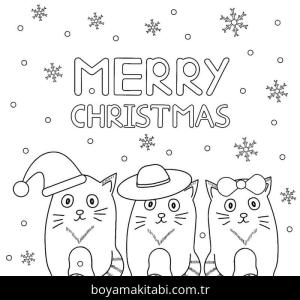 Noel ve Yılbaşı boyama sayfası – basit çizim, kolay boyama