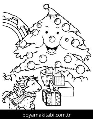 Noel ve Yılbaşı boyama sayfası – sanatsal çalışma, çocuklar için