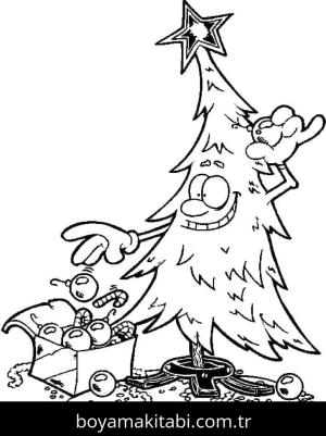 Noel ve Yılbaşı boyama sayfası – sanatsal çalışma, çocuklar için