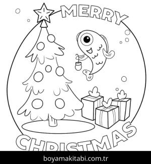 Noel ve Yılbaşı boyama sayfası – evde etkinlik, ücretsiz yazdır