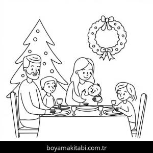 Noel ve Yılbaşı boyama sayfası – boyama çalışması, yaratıcılığı geliştirir