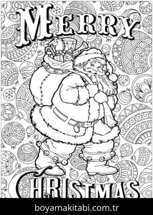 Noel ve Yılbaşı boyama sayfası – çocuklar için, çizgi film temalı
