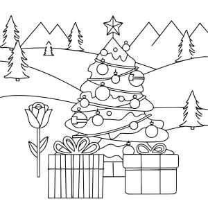 Noel boyama sayfası,  coloring page, Noel 4’i çiz, 