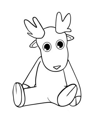 Noel boyama sayfası,  coloring page, Sevimli Ren geyiği, 