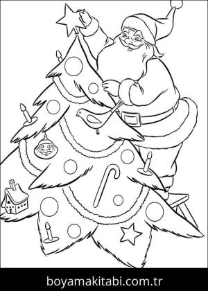 Noel boyama sayfası – sanatsal çalışma, çocuklar için