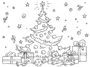 Noel boyama sayfası,  coloring page, Noel Ağacı, 