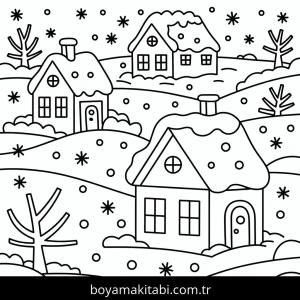 Noel boyama sayfası – renkli çizimler, okul öncesi