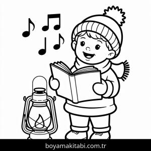 Noel boyama sayfası – basit çizim, kolay boyama