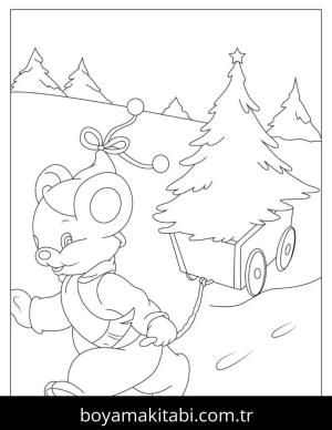 Noel boyama sayfası – PDF indir, sevimli karakter