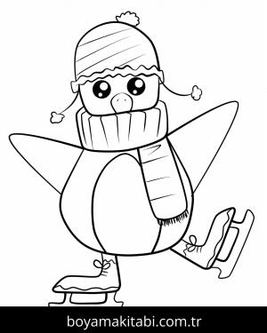 Noel boyama sayfası – çizgi film temalı, basit çizim