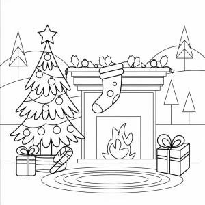 Noel boyama sayfası,  coloring page, Noel 2’i çiz, 