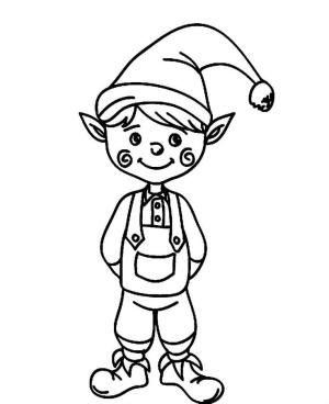 Noel boyama sayfası,  coloring page, Sevimli cin, 