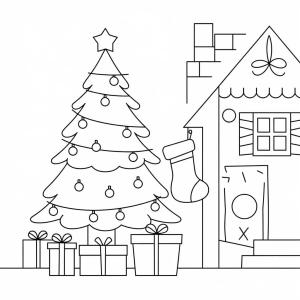 Noel boyama sayfası,  coloring page, Noel 3’i çiz, 