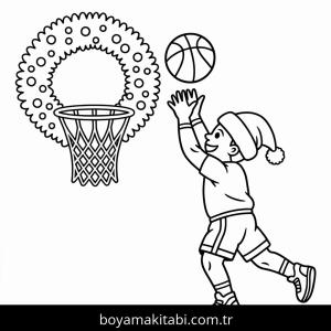 Noel boyama sayfası – sevimli karakter, sanatsal çalışma