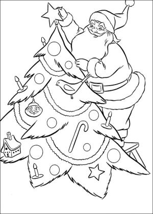 Noel boyama sayfası,  coloring page, Noel Baba Dekorasyonu, 