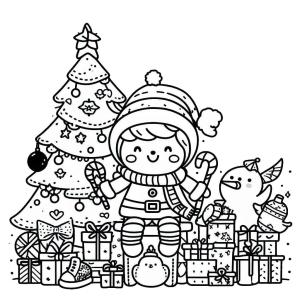 Noel boyama sayfası,  coloring page, Güzel Noel çizin, 