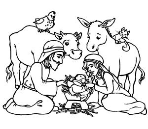 Noel boyama sayfası,  coloring page, İsa Doğdu, 