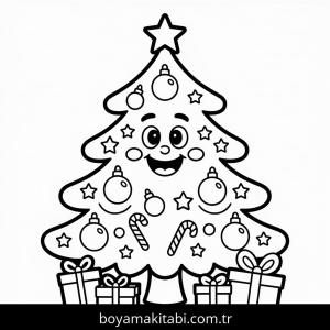 Noel boyama sayfası – el becerilerini geliştirir, boyama çalışması