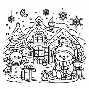 Noel boyama sayfası,  coloring page, Çocuklarda Noel’i çizin, 