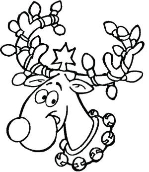 Noel boyama sayfası,  coloring page, Mutlu Ren geyiği, 