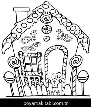 Noel boyama sayfası – çizgi film temalı, basit çizim