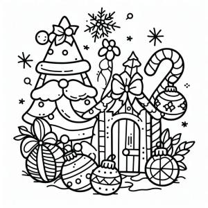 Noel boyama sayfası,  coloring page, Noel taslağını çiz, 